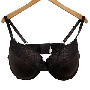 Delta Burke‎ Black Lace Trim Underwire Bra Full Coverage 40D Style 2828-16